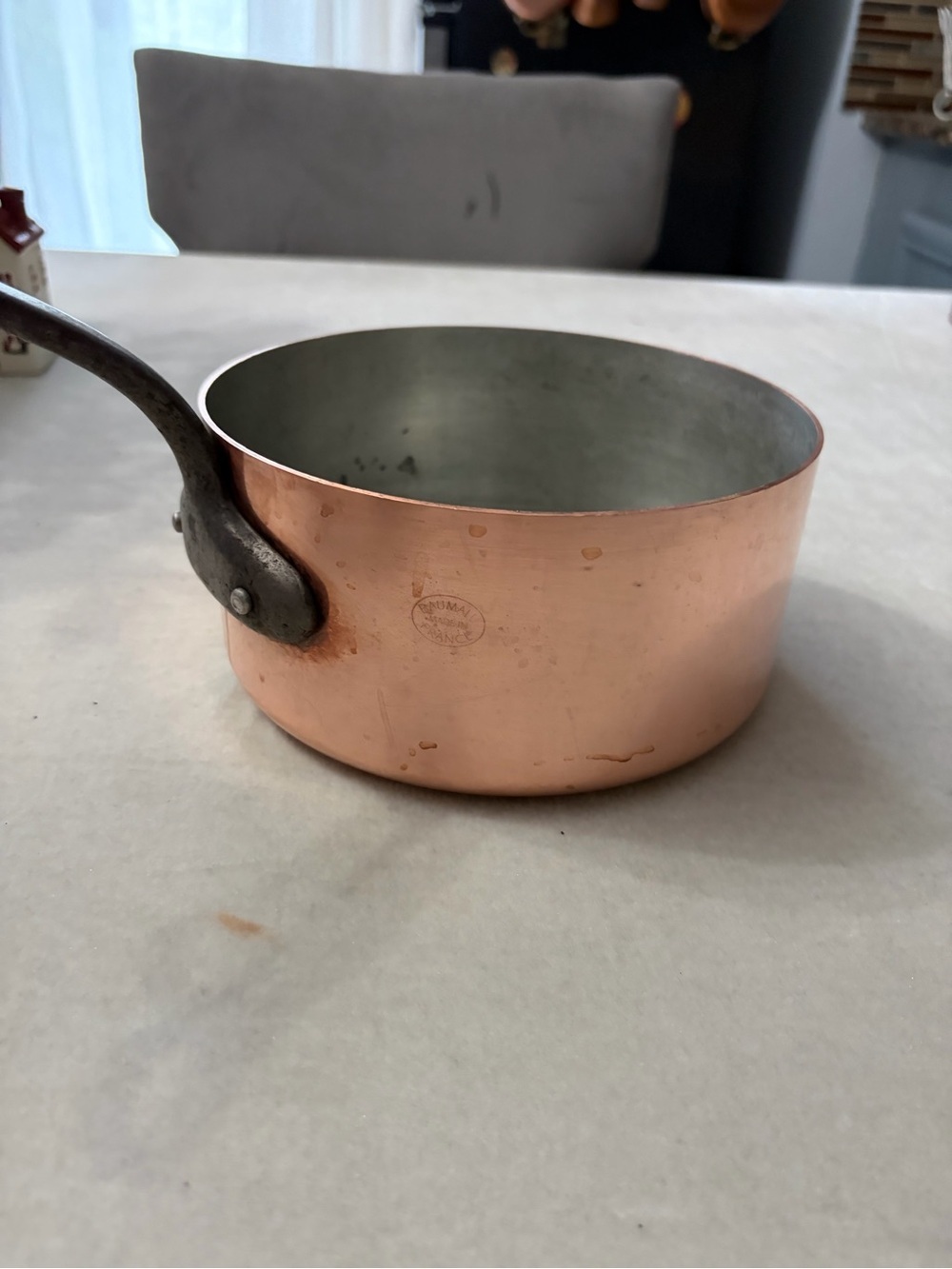 French 7” Copper Finish Saucepan with Riveted Handle - Classic Copper